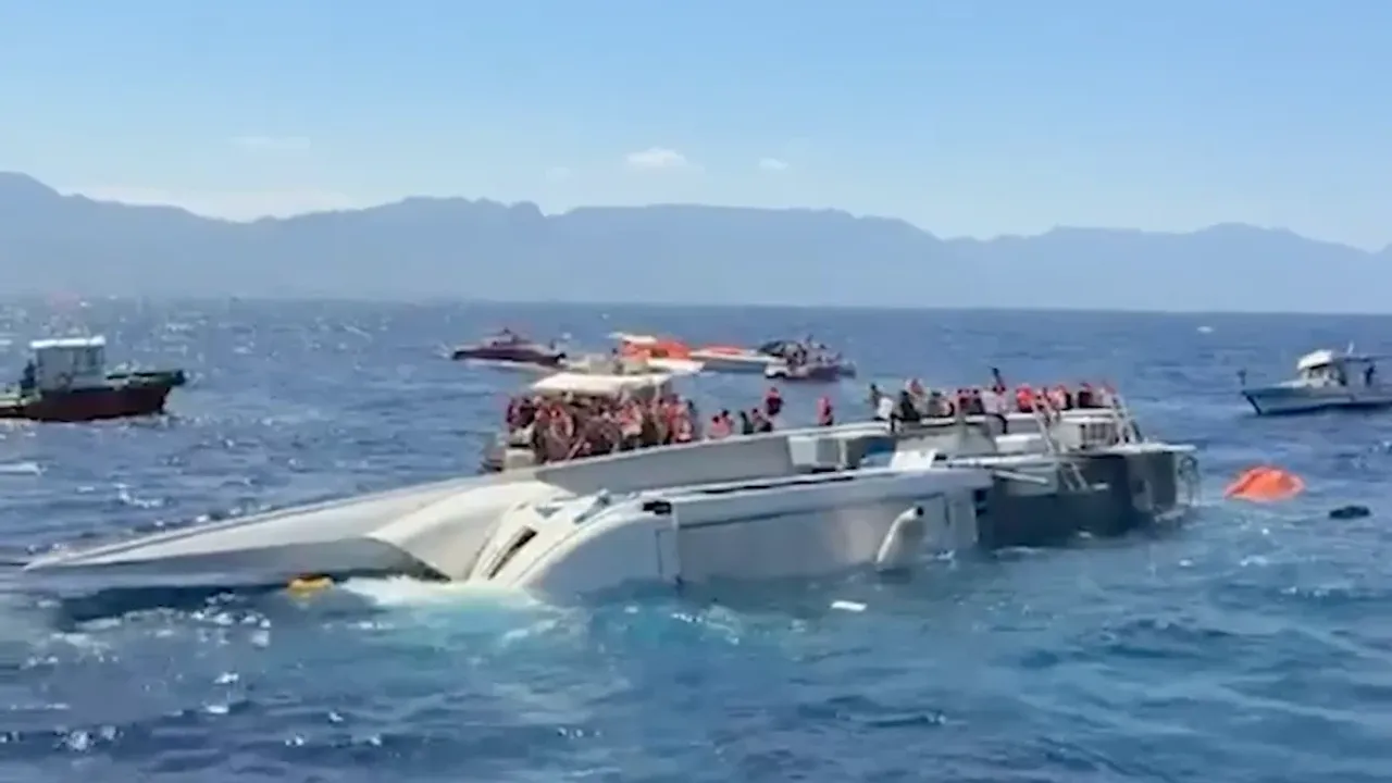 Girne'de batan gemiye ulaşıldı