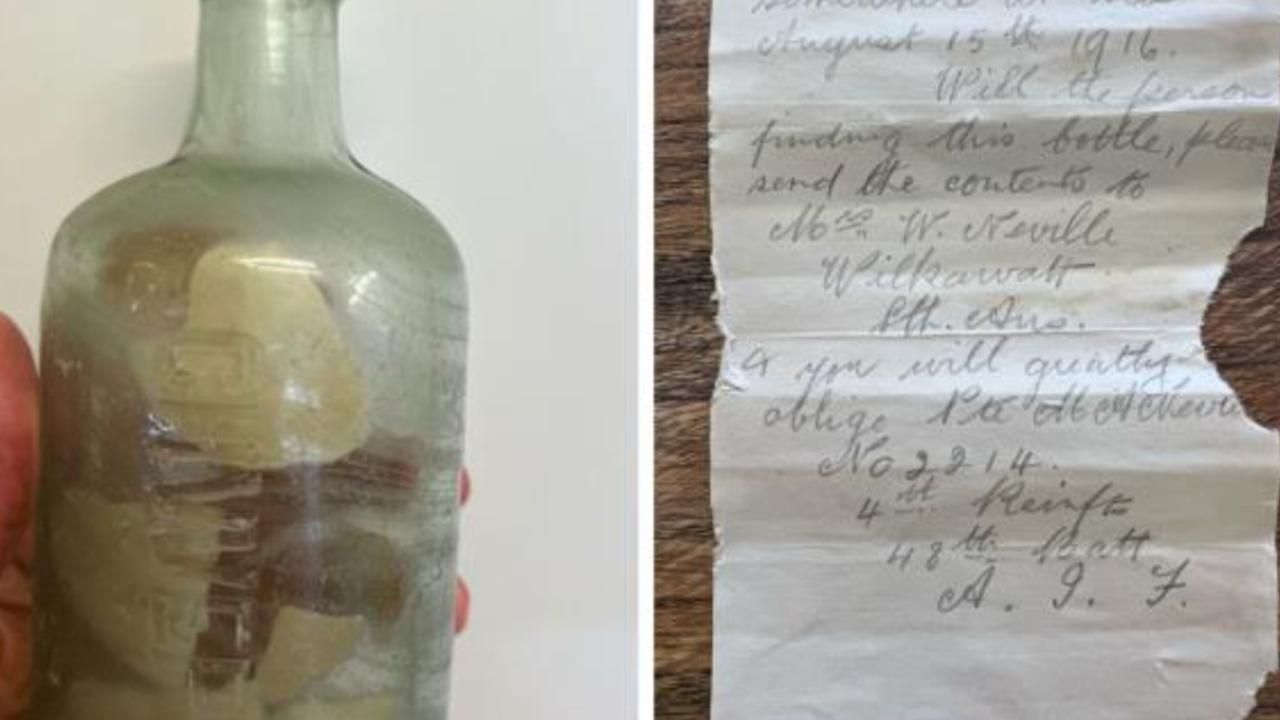 Askerlerin şişedeki mektupları 100 yıl sonra Avustralya kıyısında bulundu