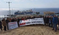 Saros’a yanaşan gemi protesto edildi