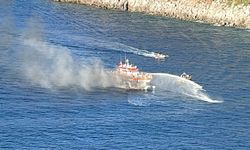 Fethiye’de bot yangını