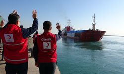 19. İyilik Gemisi Gazze’ye insani yardım için Mersin’den yola çıktı
