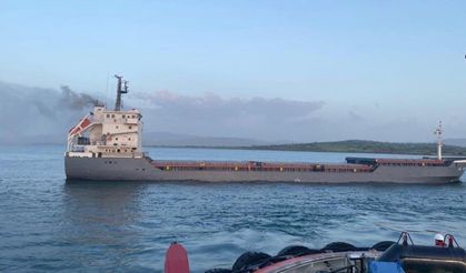 Çanakkale Boğazı'nda gemi yangını: 1 mürettebat yaralandı