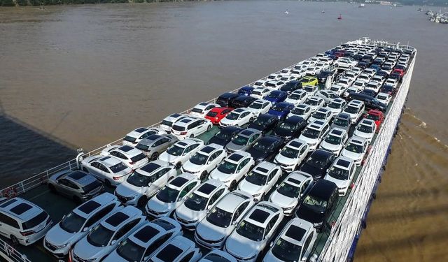 Otomobil yüklü kargo gemisinde yangın