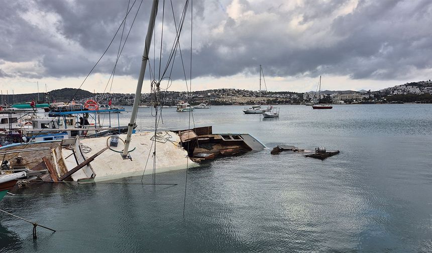 Kuvvetli rüzgar tekne batırdı