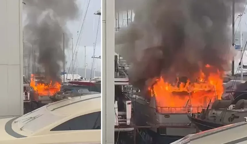 Bodrum'da yangın, motoryat küle döndü