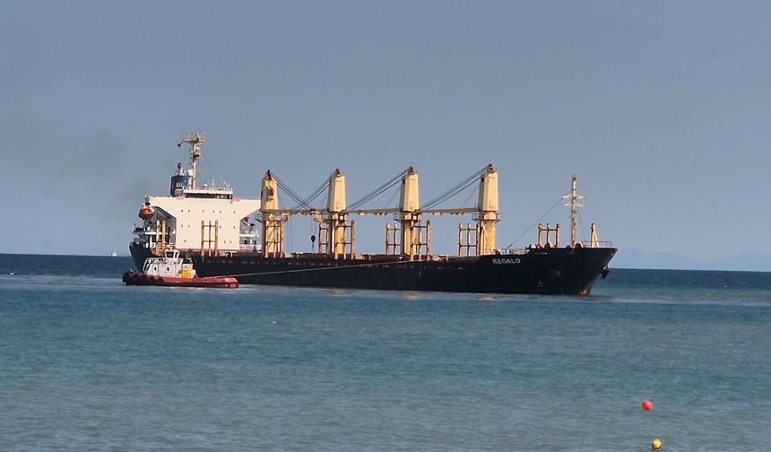 Tekirdağ açıklarında karaya oturan yük gemisini kurtarma çalışmaları sürüyor