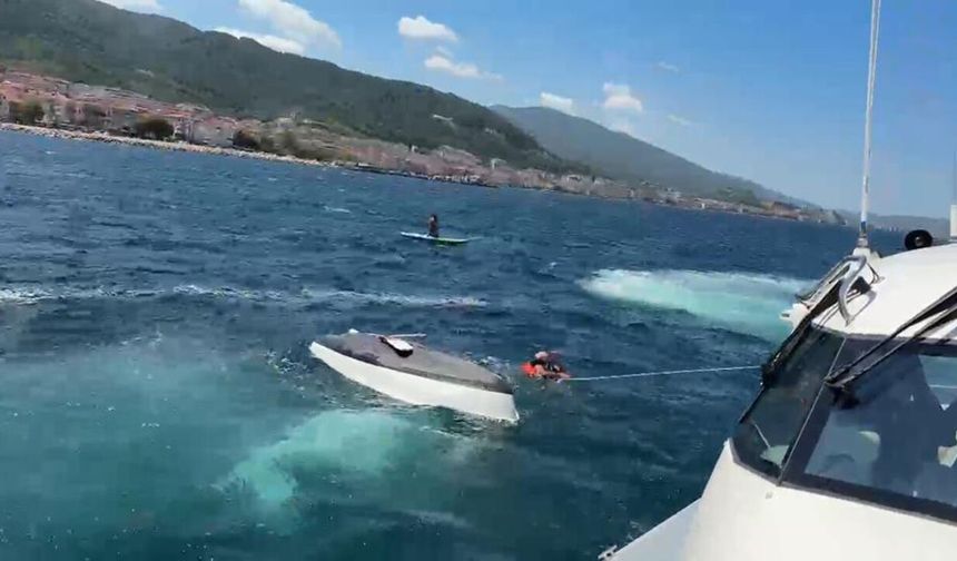 Yalova'da yelkenli tekne alabora oldu