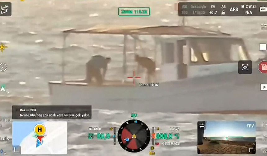 İzmir'de yasa dışı trol avcılığına dron ile suçüstü