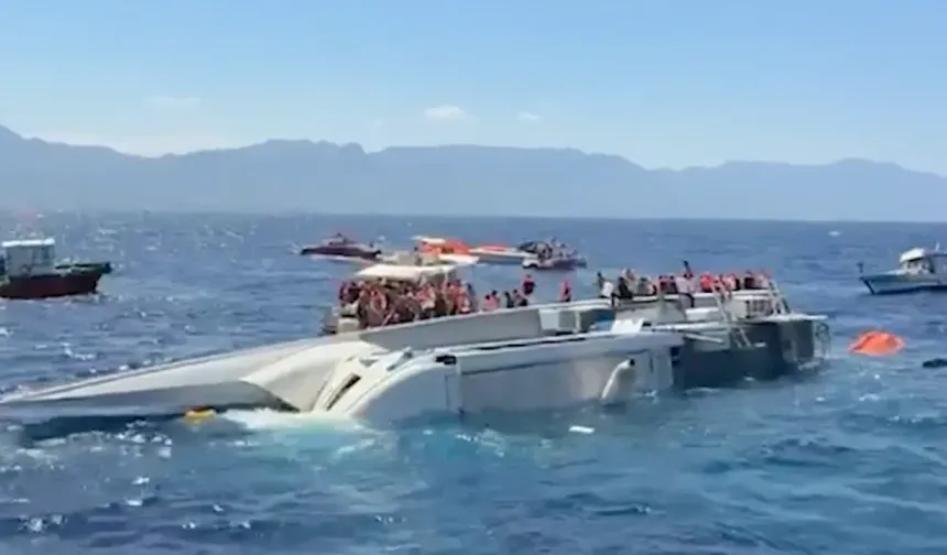 Girne'de batan gemiye ulaşıldı