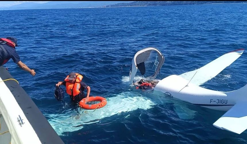 Gürcistan'dan kalkan uçak Rize'de denize acil iniş yaptı
